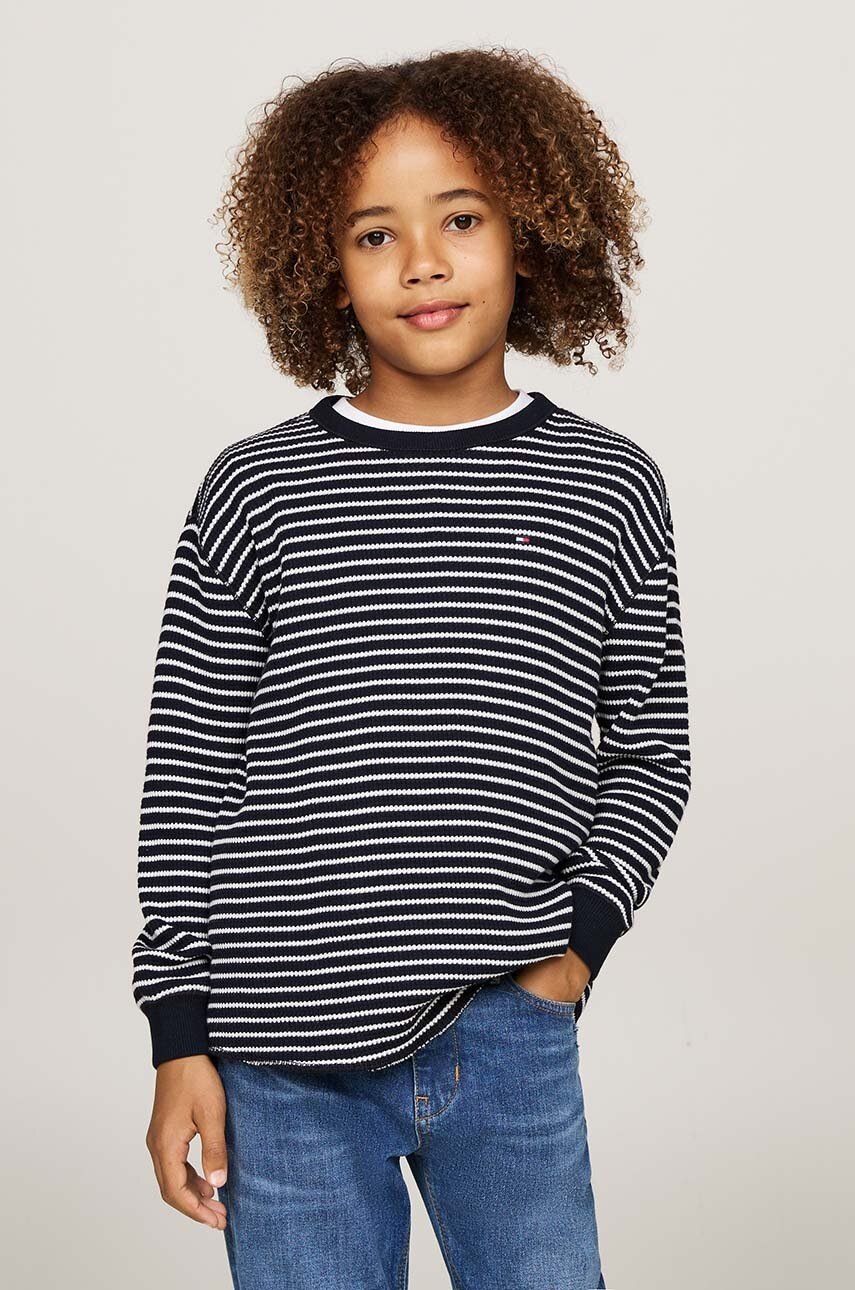 

Детска блуза с дълги ръкави Tommy Hilfiger в сиво с изчистен дизайн KB0KB09195, Сив
