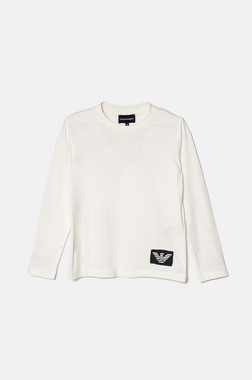Хлопковый детский лонгслив Emporio Armani цвет синий с принтом 6D4DJ4 4J54Z