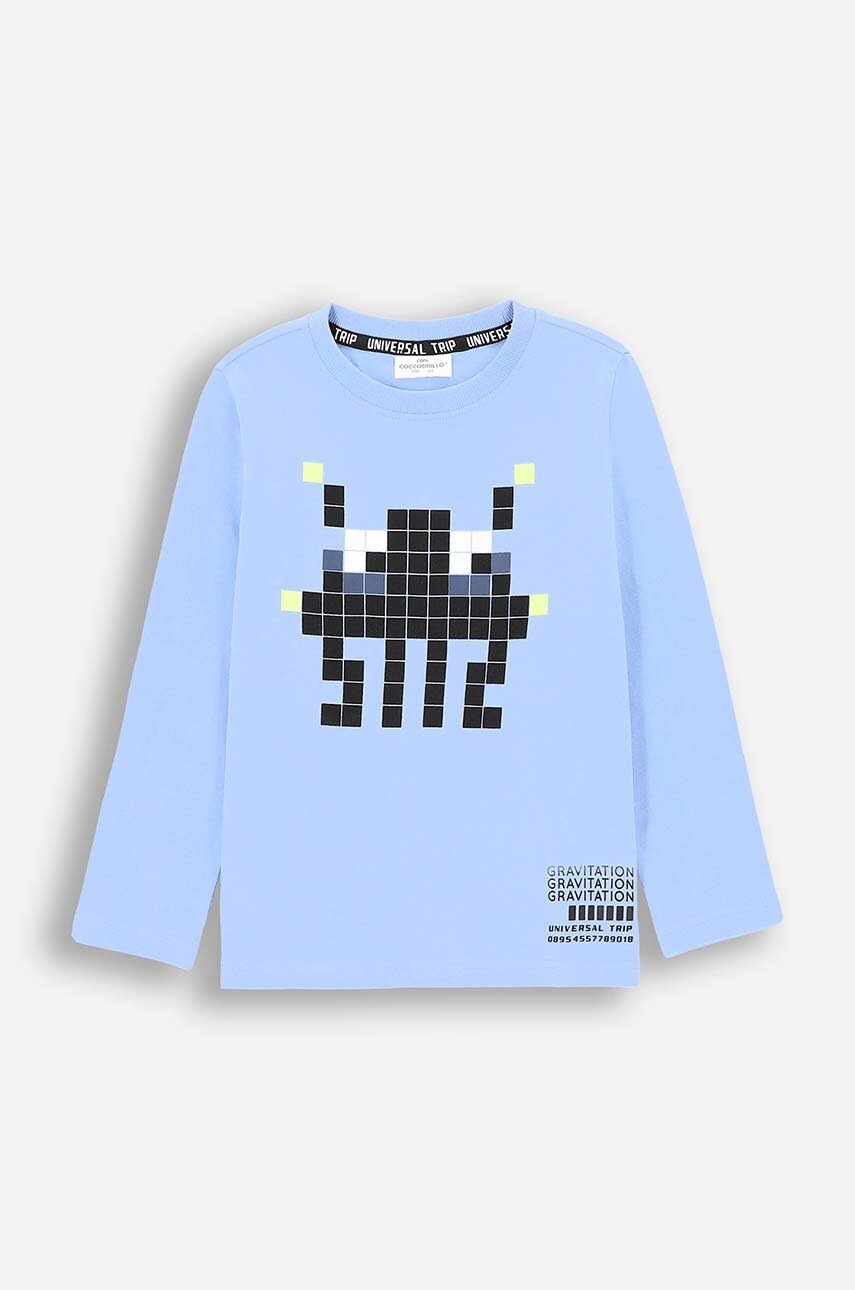 Coccodrillo longsleeve din bumbac pentru copii cu imprimeu, WORLD OF PIXEL BOY KIDS