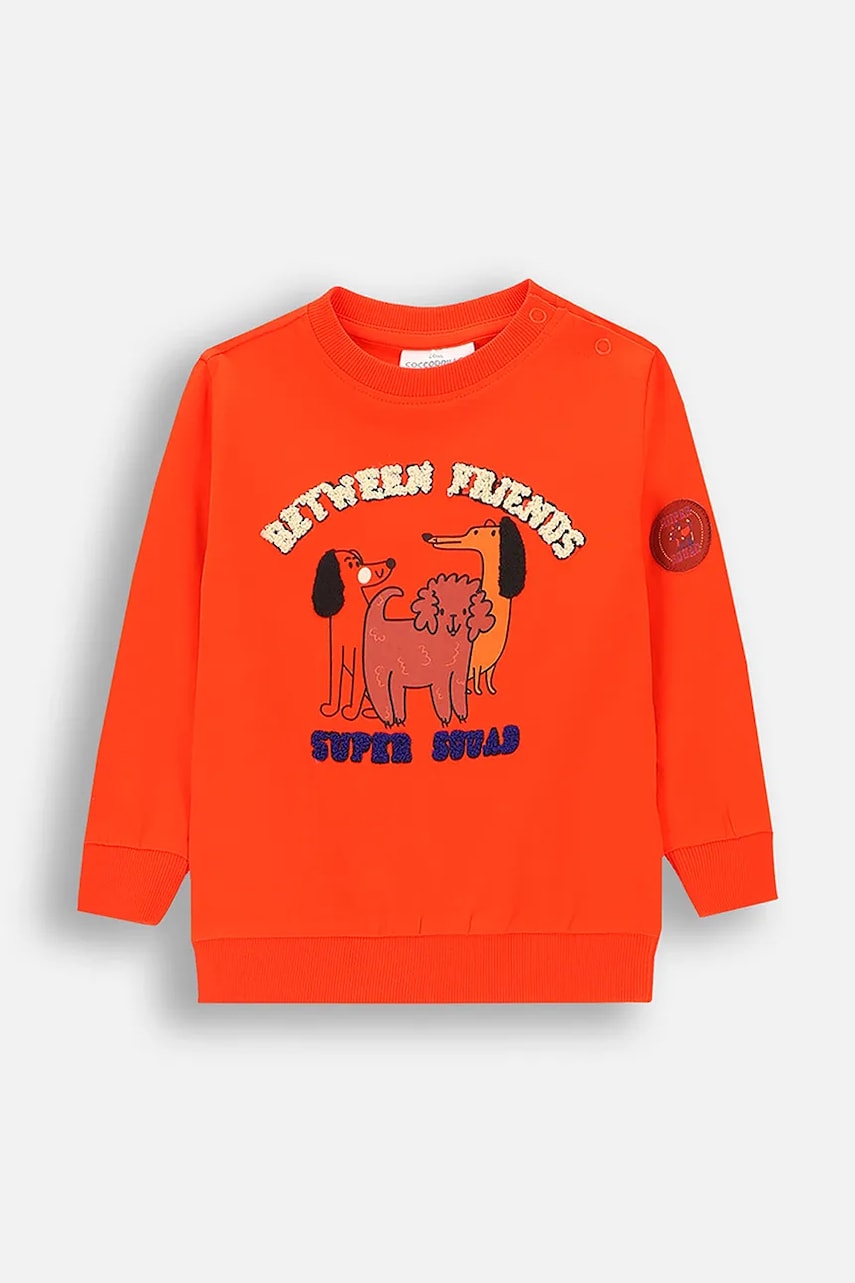 Coccodrillo longsleeve bebelusi culoarea rosu, cu imprimeu, BETWEEN FRIENDS BOY NEWBORN