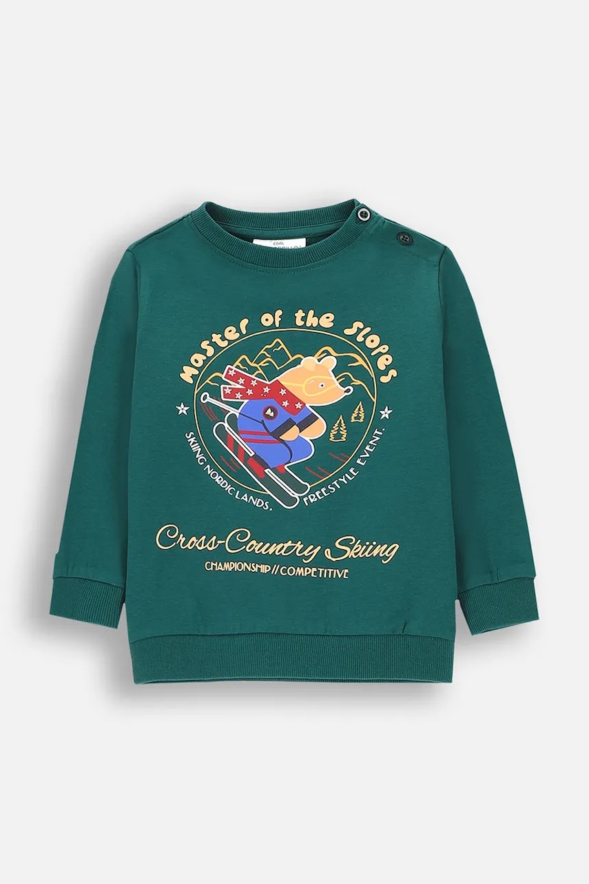 Coccodrillo longsleeve bebelusi culoarea verde, cu imprimeu, ELEGANT BABY BOY Coccodrillo longsleeve bebelusi culoarea verde, cu imprimeu, ELEGANT BABY BOY