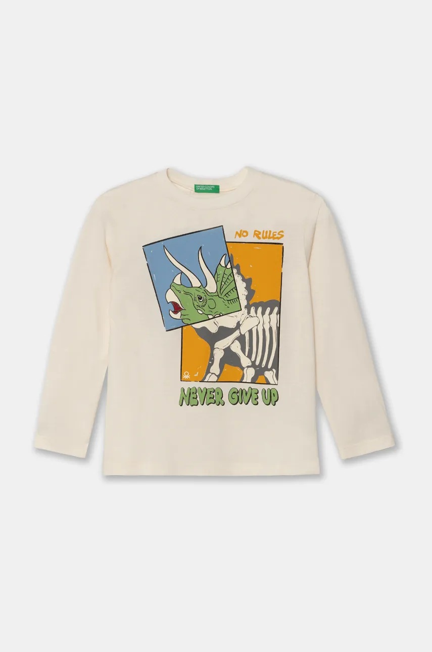 

Детска блуза с дълги ръкави United Colors of Benetton в бежово с принт 3096G10H0, Бежов
