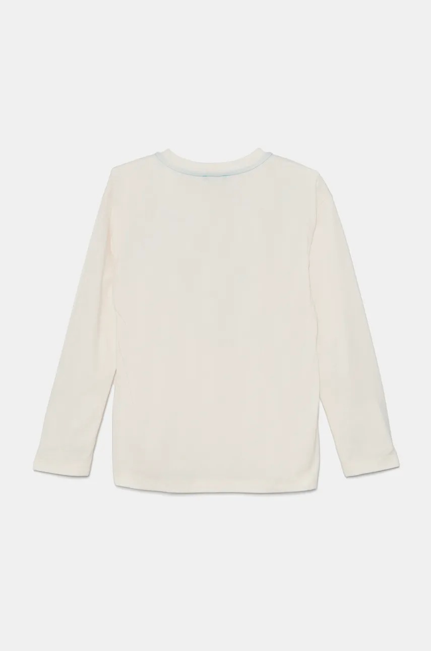 Детский лонгслив United Colors of Benetton цвет бежевый с принтом 3696C10M7 Детский лонгслив United Colors of Benetton цвет бежевый с принтом 3696C10M7