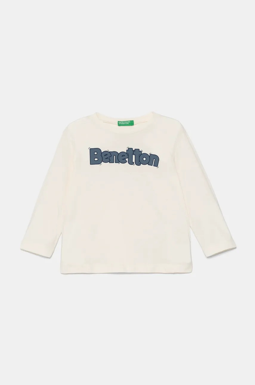 

Детска блуза с дълги ръкави United Colors of Benetton в бежово с принт 3ATNG10G6, Бежов