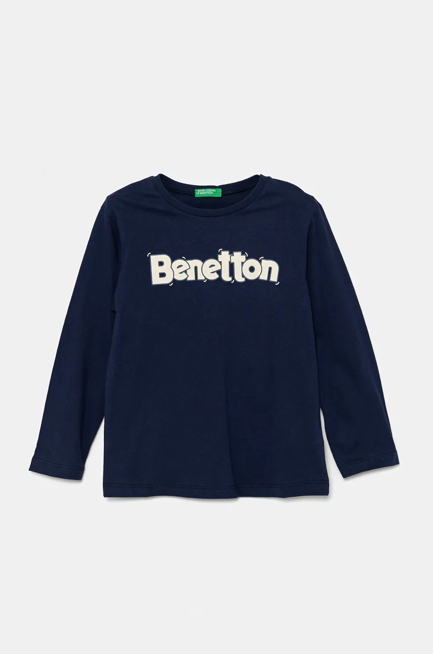 

Детска блуза с дълги ръкави United Colors of Benetton в тъмносиньо с принт 3ATNG10G6, Тъмносин