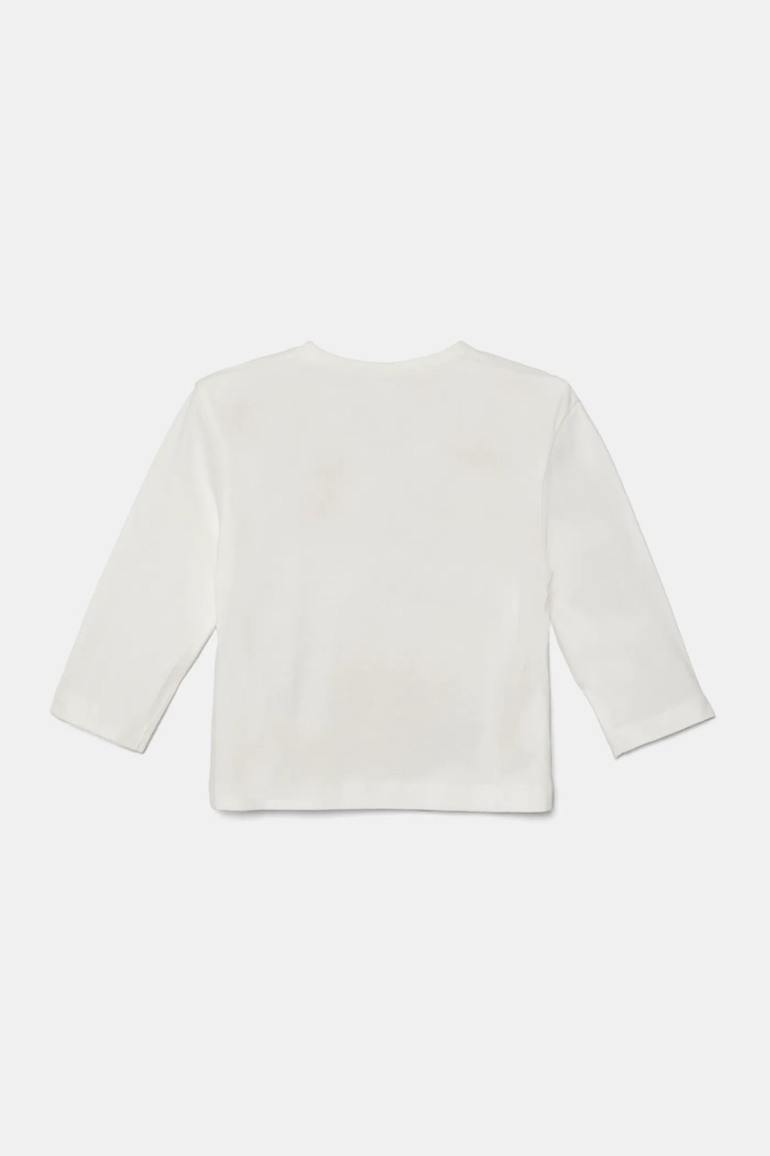 Хлопковый детский лонгслив United Colors of Benetton цвет белый с принтом 3VR5G10J9