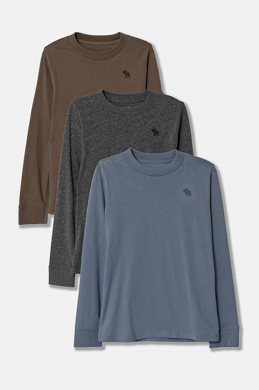 Abercrombie & Fitch longsleeve copii 3-pack uni, KI224-3109