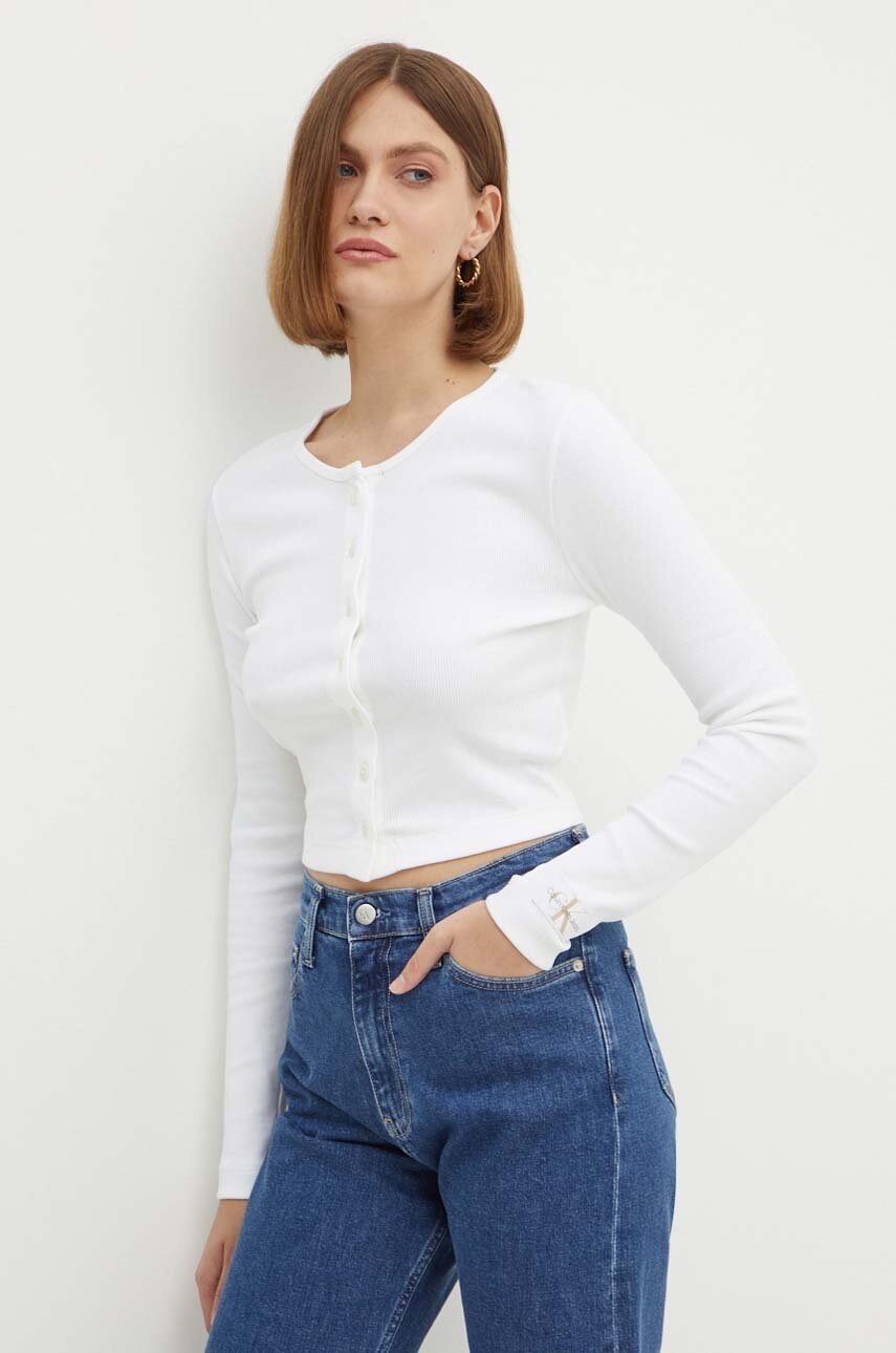 

Жилетка Calvin Klein Jeans в бяло от лека материя J20J224057, Бял