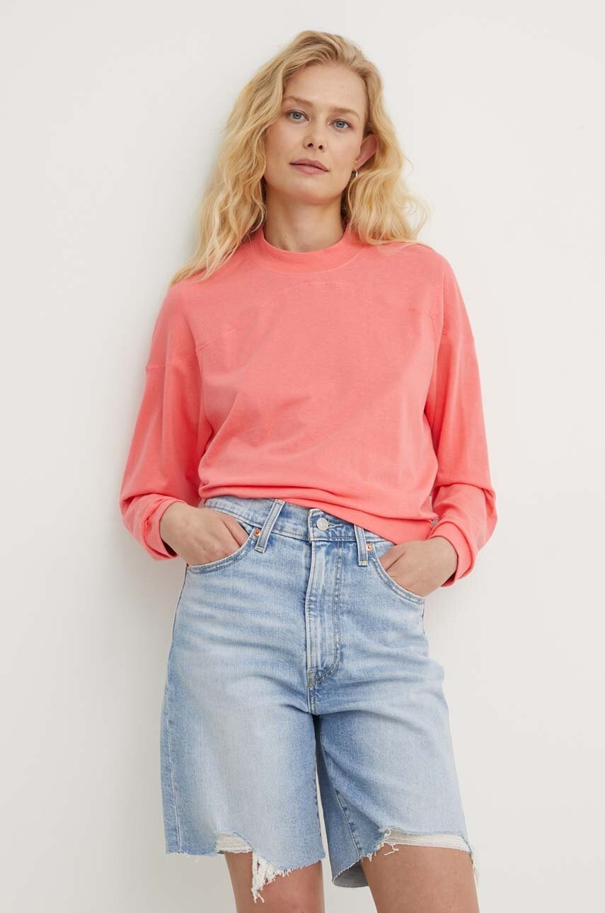 

Памучна блуза с дълги ръкави G-Star Raw в розово D24627-D601, Розов