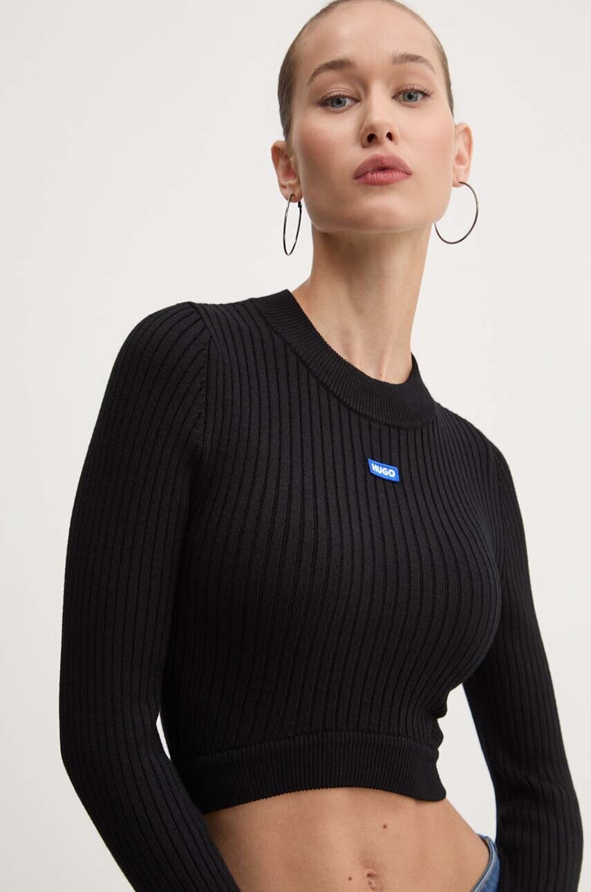 Hugo Blue pulover femei, culoarea negru, light, 50518280