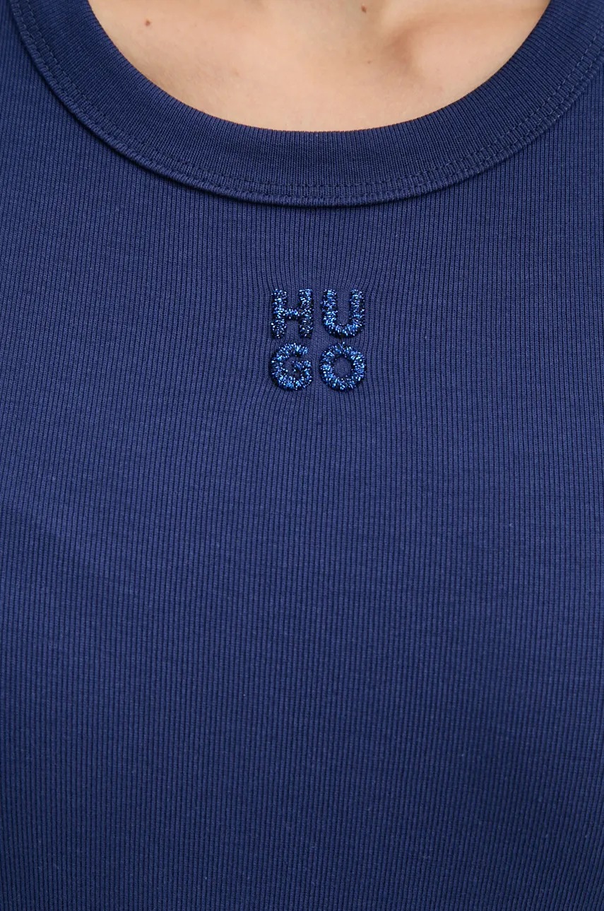 Лонгслів HUGO жіночий колір синій 50518378 