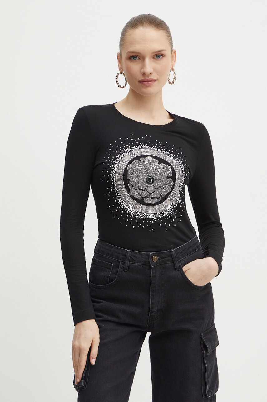 

Блуза с дълги ръкави Guess PEONY в черно W4YI75 J1314, Черен