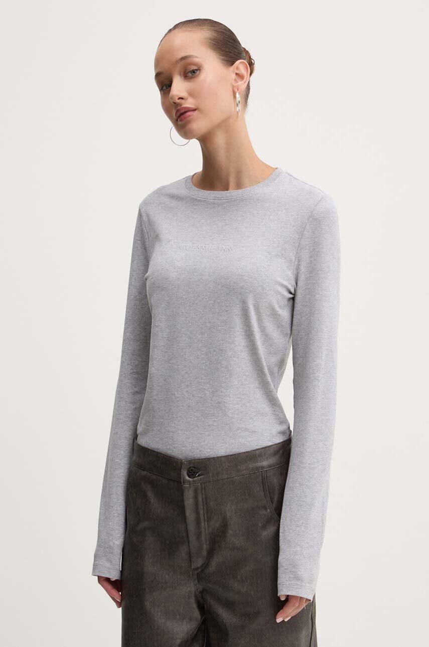 

Блуза с дълги ръкави Guess Jeans в сиво W4YI22 J1314, Сив