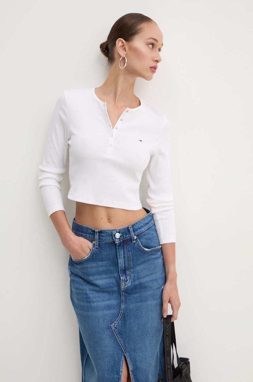 

Блуза с дълги ръкави Tommy Jeans в бяло DW0DW18430, Бял