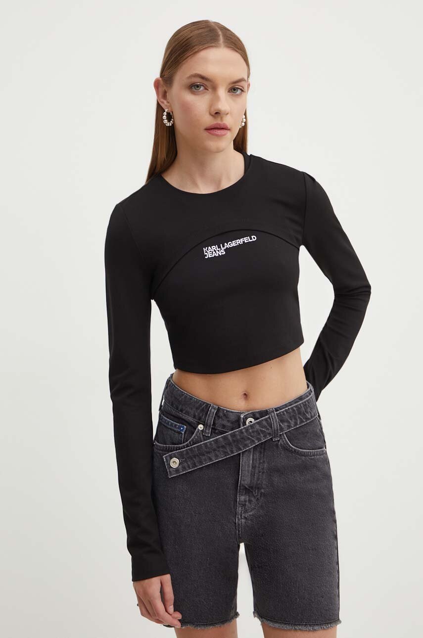 

Блуза с дълги ръкави Karl Lagerfeld Jeans в черно 245J1704, Черен