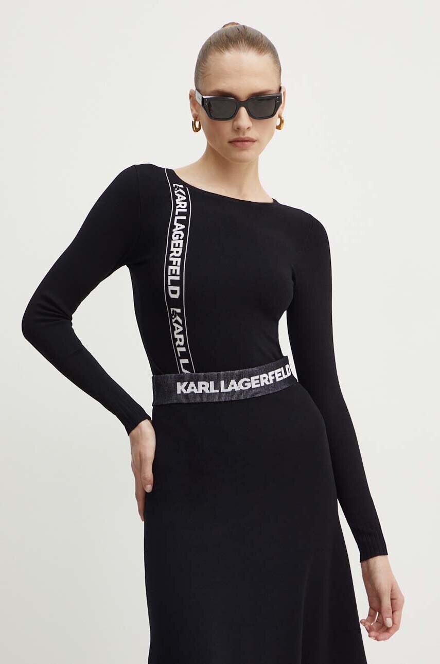 Karl Lagerfeld body femei, culoarea negru, 245W2005