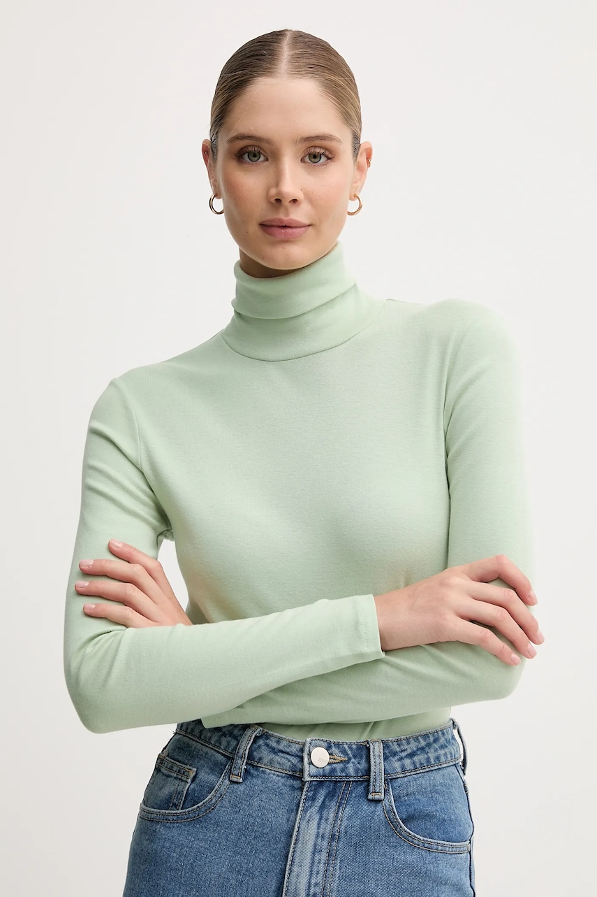 United Colors of Benetton longsleeve din bumbac cu guler, 3GA2E2224