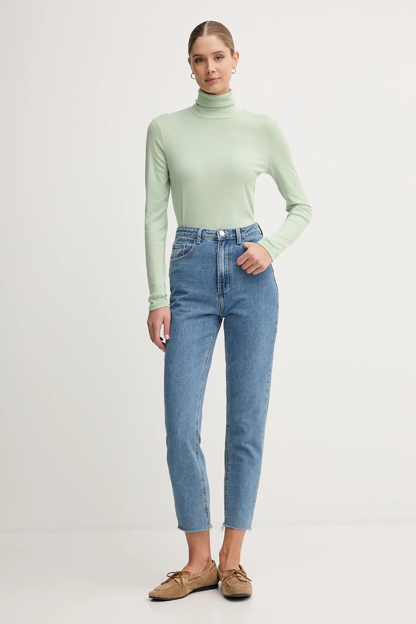 Хлопковый лонгслив United Colors of Benetton с гольфом 3GA2E2224 Хлопковый лонгслив United Colors of Benetton с гольфом 3GA2E2224