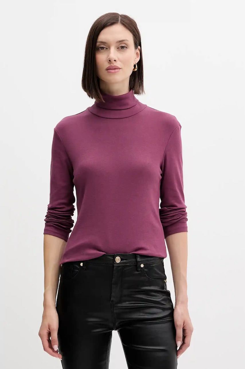 United Colors of Benetton longsleeve din bumbac cu guler, 3GA2E2224
