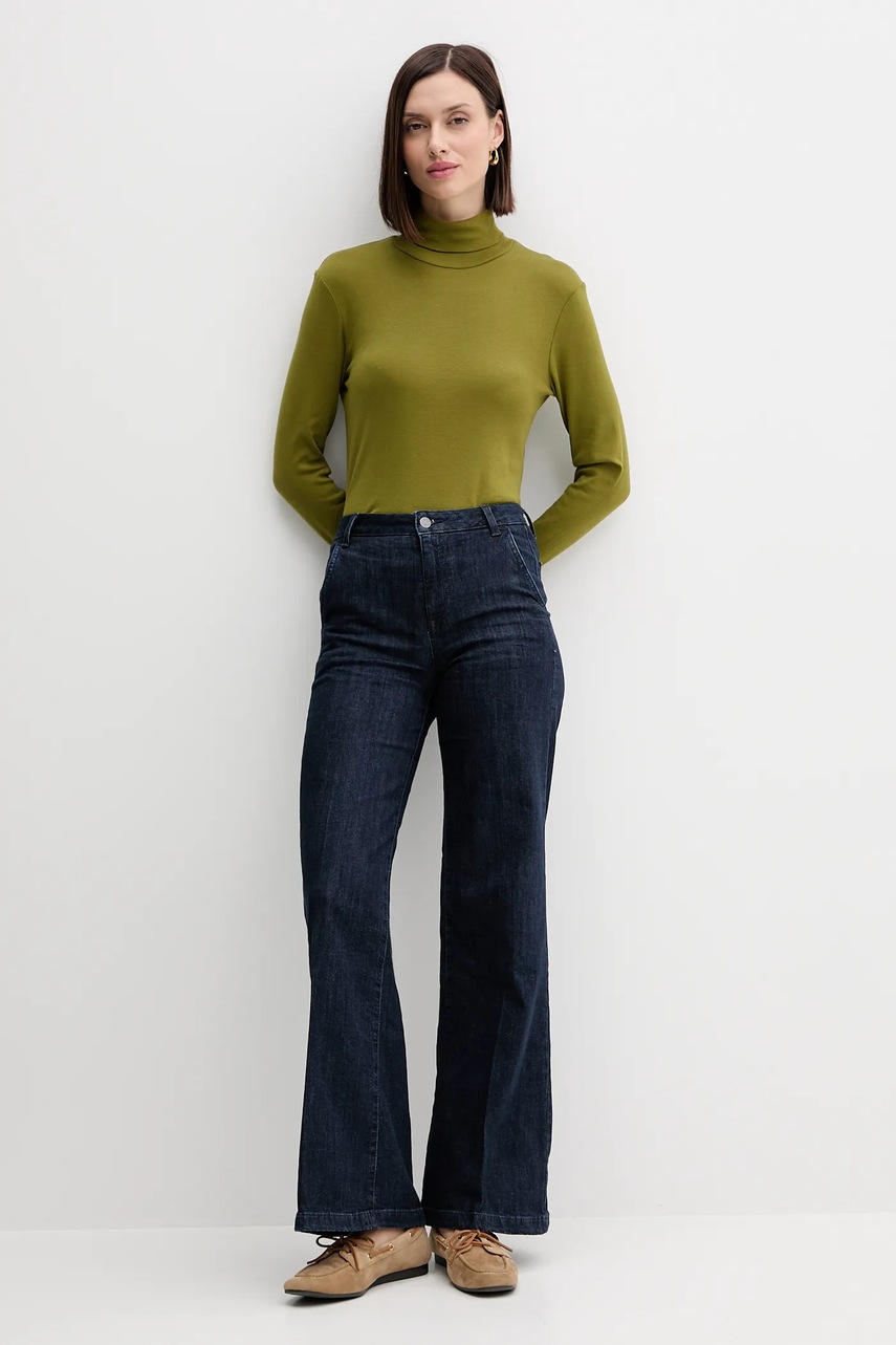 Хлопковый лонгслив United Colors of Benetton с гольфом 3GA2E2224 Хлопковый лонгслив United Colors of Benetton с гольфом 3GA2E2224