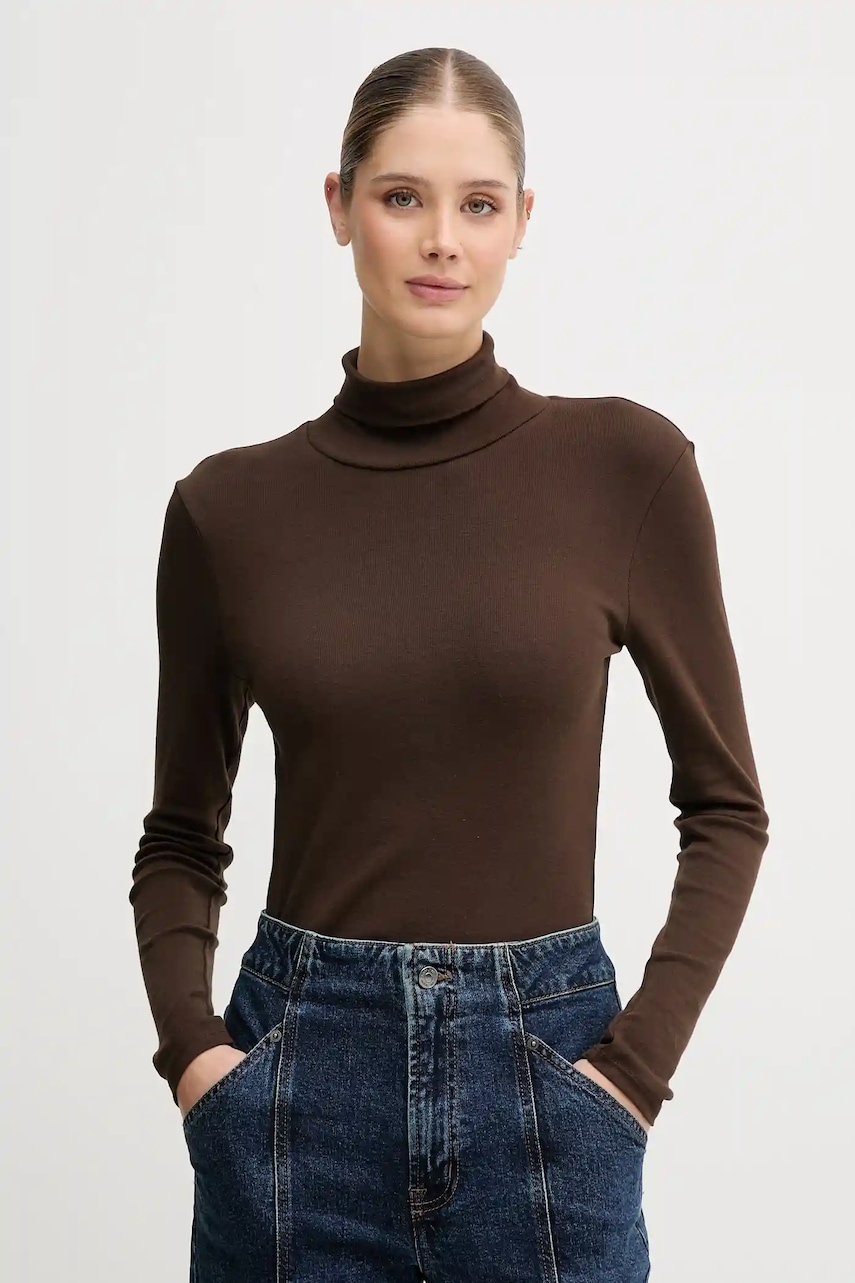 United Colors of Benetton longsleeve din bumbac cu guler, 3GA2E2224