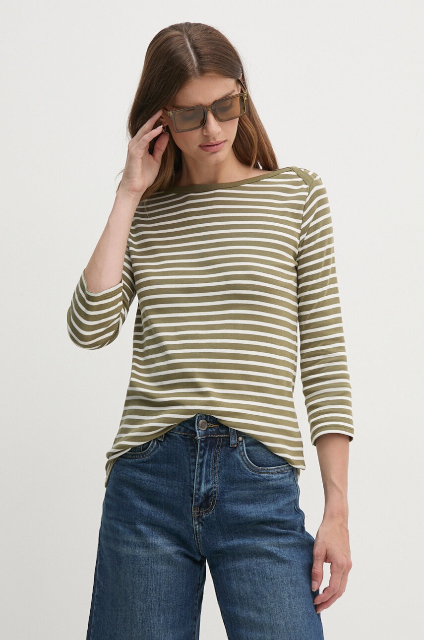 

Памучна блуза с дълги ръкави United Colors of Benetton в зелено 30YSE16A1, Зелен