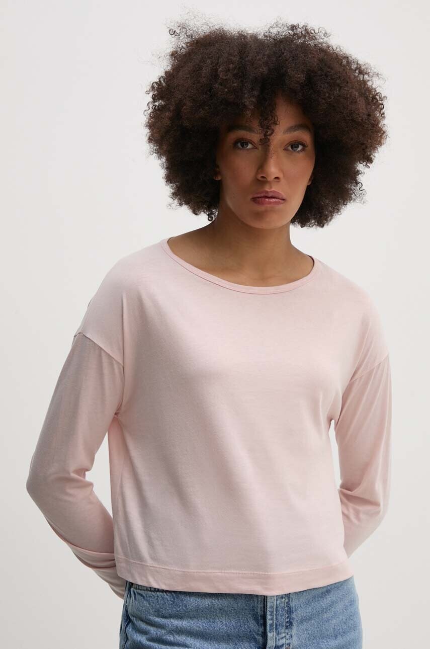 United Colors of Benetton longsleeve din bumbac culoarea roz, 31VKD104I