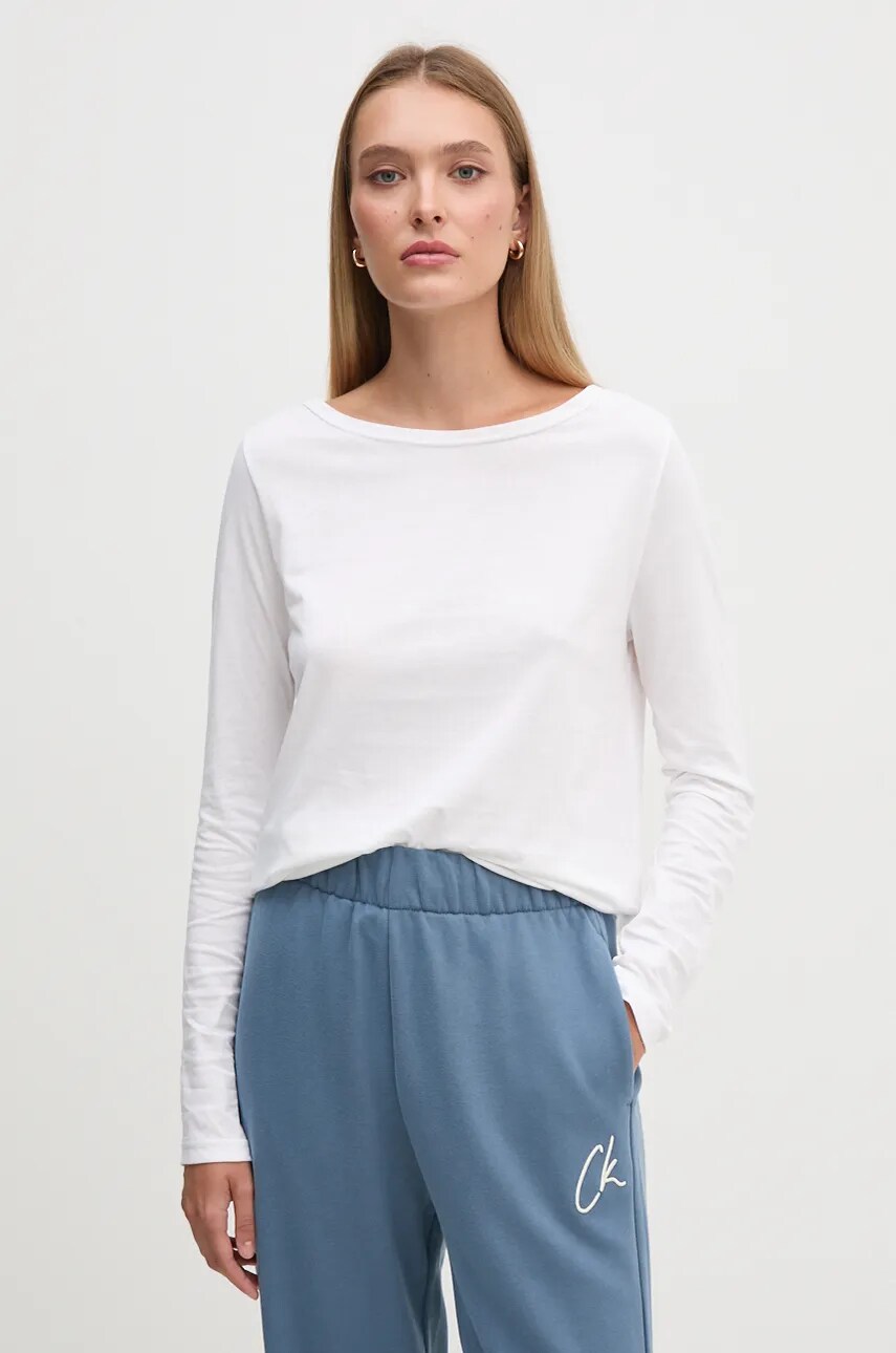United Colors of Benetton longsleeve din bumbac culoarea alb, 3096D102Q