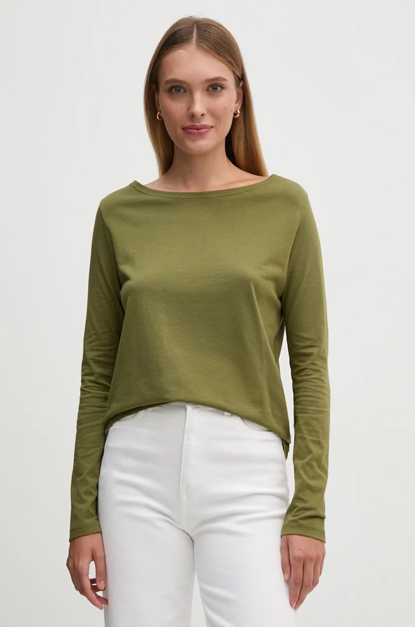 

Памучна блуза с дълги ръкави United Colors of Benetton в зелено 3096D102Q, Зелен