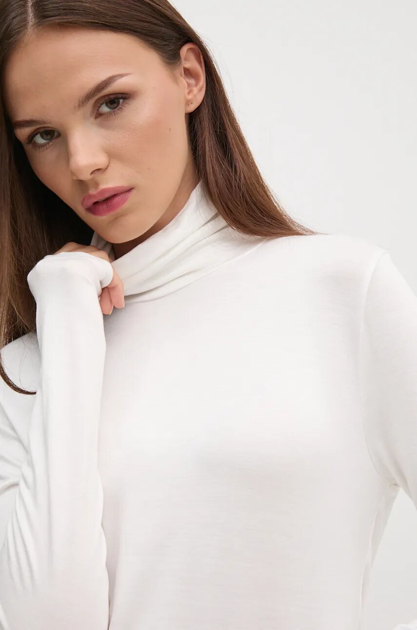 

Блуза с дълги ръкави United Colors of Benetton в бяло с поло 3Z12D2010, Бял
