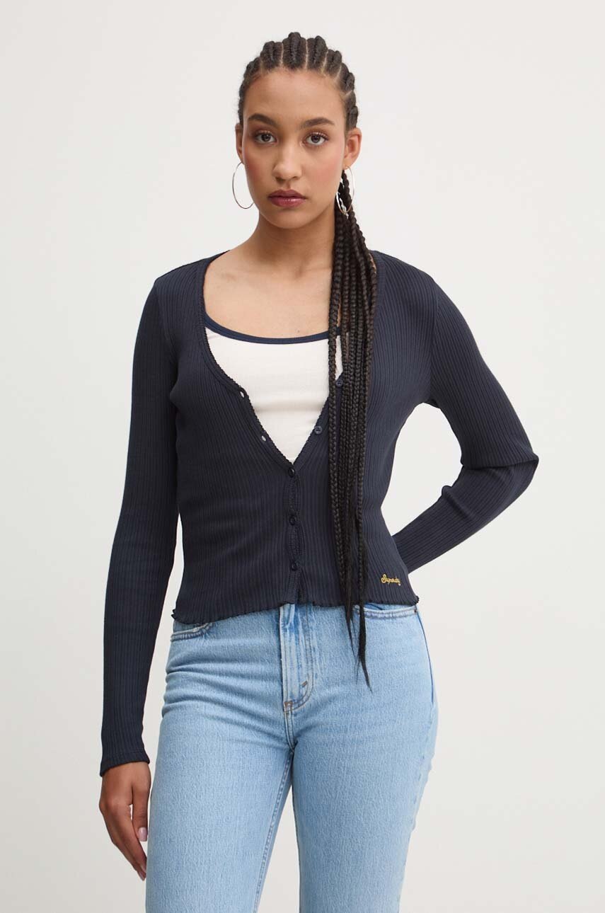 

Памучна жилетка Superdry в тъмносиньо от лека материя W6011953A-98T, Тъмносин