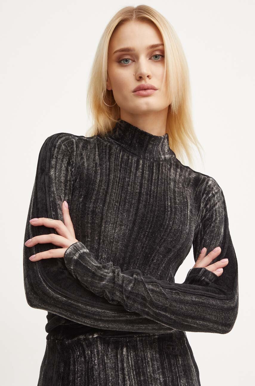 Diesel mânecă lungă de antrenament T-SLIMY culoarea negru, cu turtleneck, A14748.0AJCP