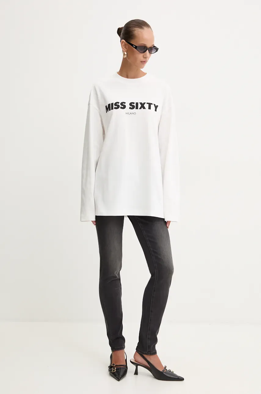 Хлопковый лонгслив Miss Sixty цвет белый 6L3SJ3770000 Хлопковый лонгслив Miss Sixty цвет белый 6L3SJ3770000