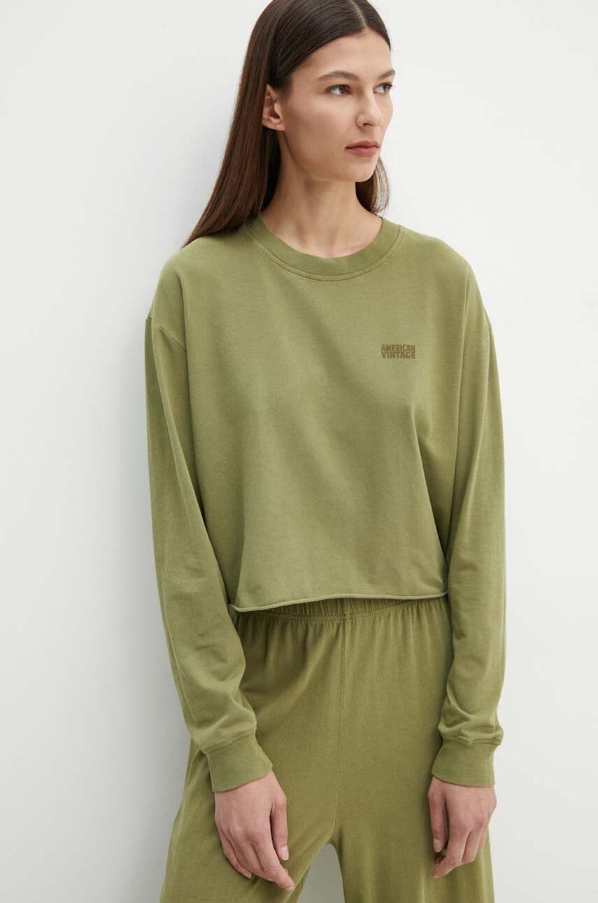 

Блуза с дълги ръкави American Vintage в зелено PYM02BH24, Зелен