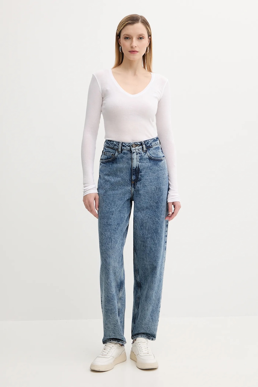Хлопковый лонгслив American Vintage цвет серый MAS02DH24 Хлопковый лонгслив American Vintage цвет серый MAS02DH24