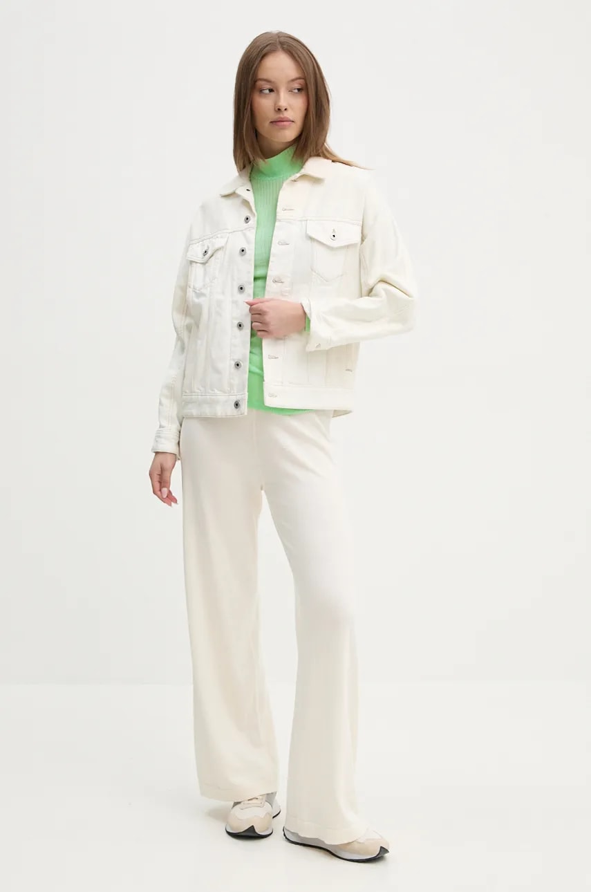 Лонгслив Pepe Jeans FLORY женский цвет зелёный с гольфом PL505978 Лонгслив Pepe Jeans FLORY женский цвет зелёный с гольфом PL505978