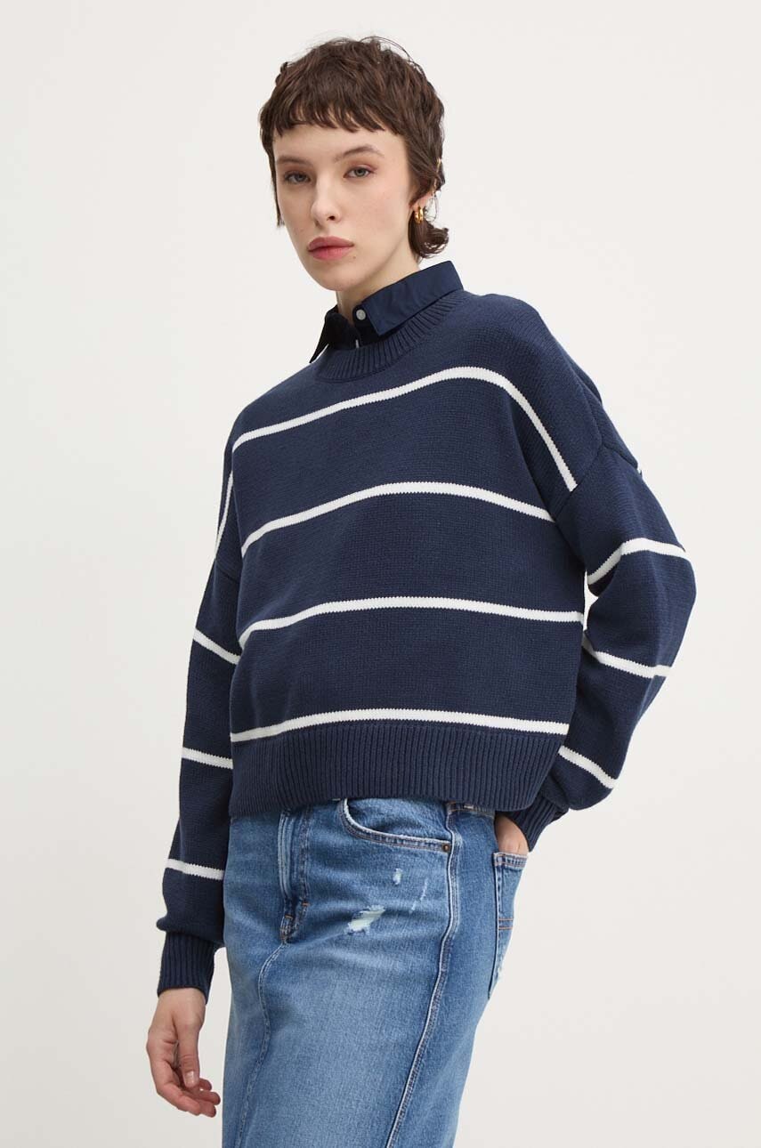 Hollister Co. pulover femei, culoarea albastru marin, KI350-4173 Hollister Co. pulover femei, culoarea albastru marin, KI350-4173