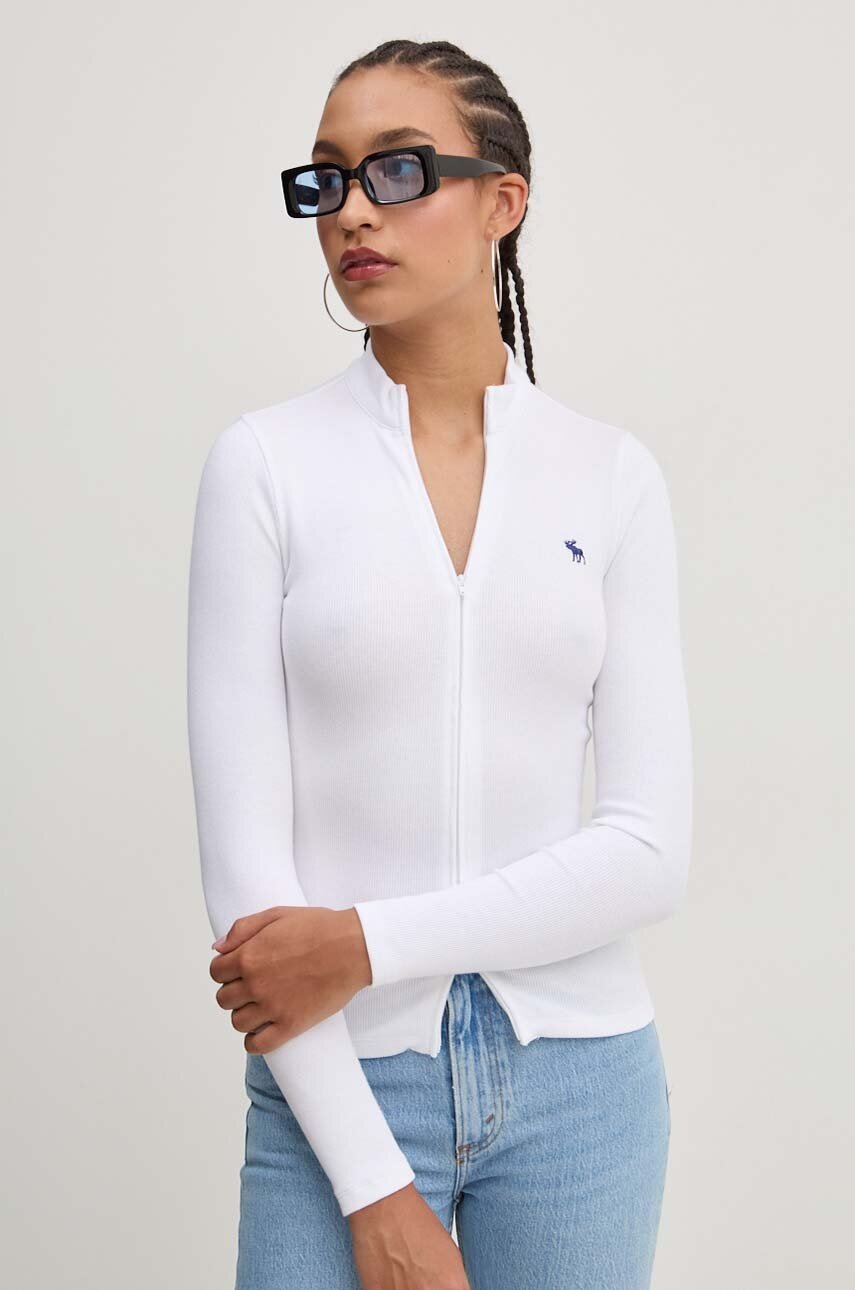 

Блуза с дълги ръкави Abercrombie & Fitch в бяло KI139-4664, Бял