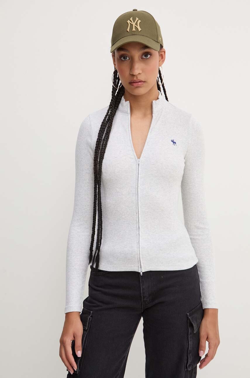 

Блуза с дълги ръкави Abercrombie & Fitch в сиво KI139-4664, Сив