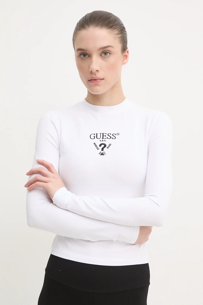 

Блуза с дълги ръкави Guess COLETTE в бяло V4YI23 KCDH1, Бял