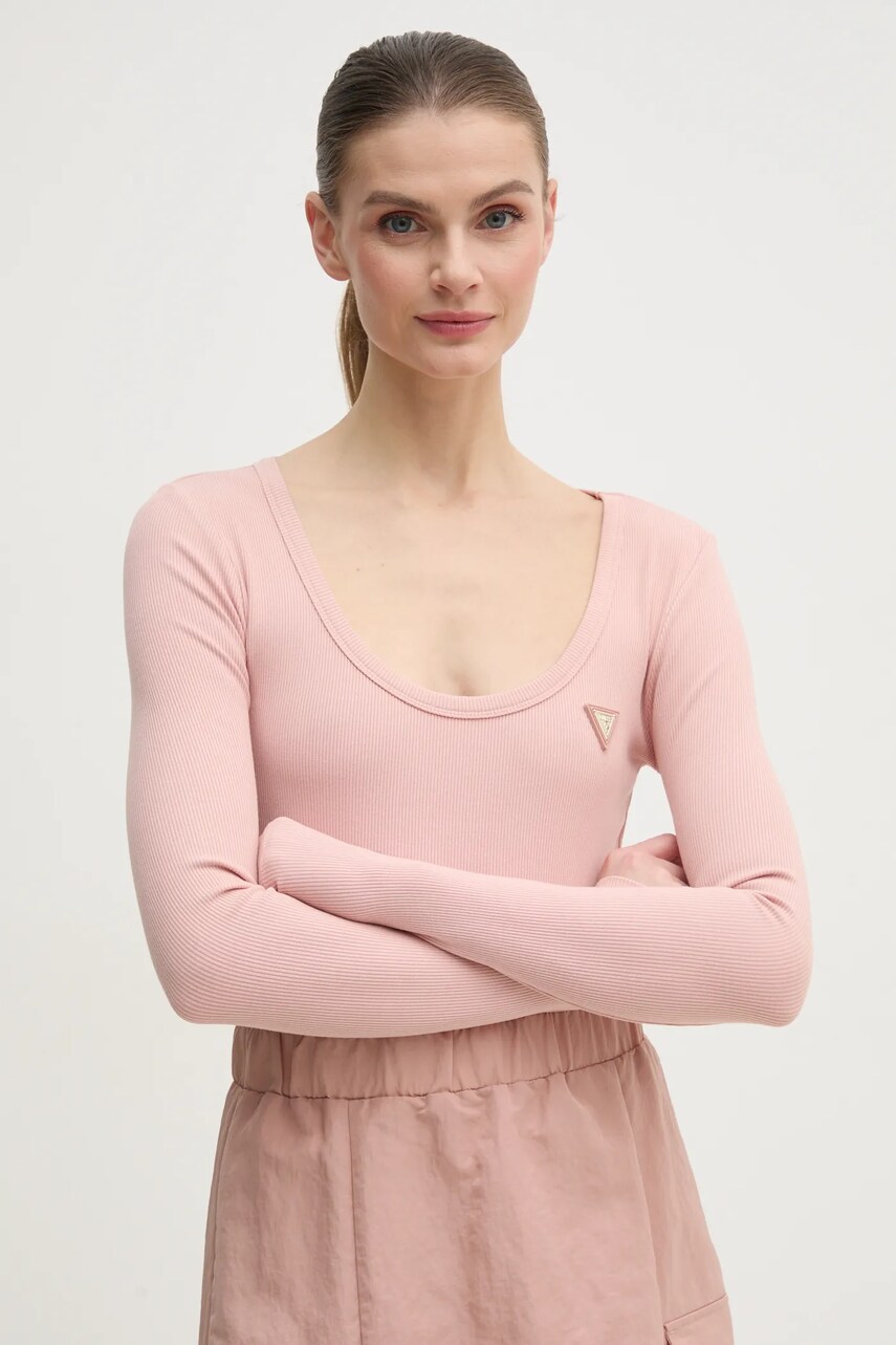Levně Tričko s dlouhým rukávem Guess V4BP07 K8RT2