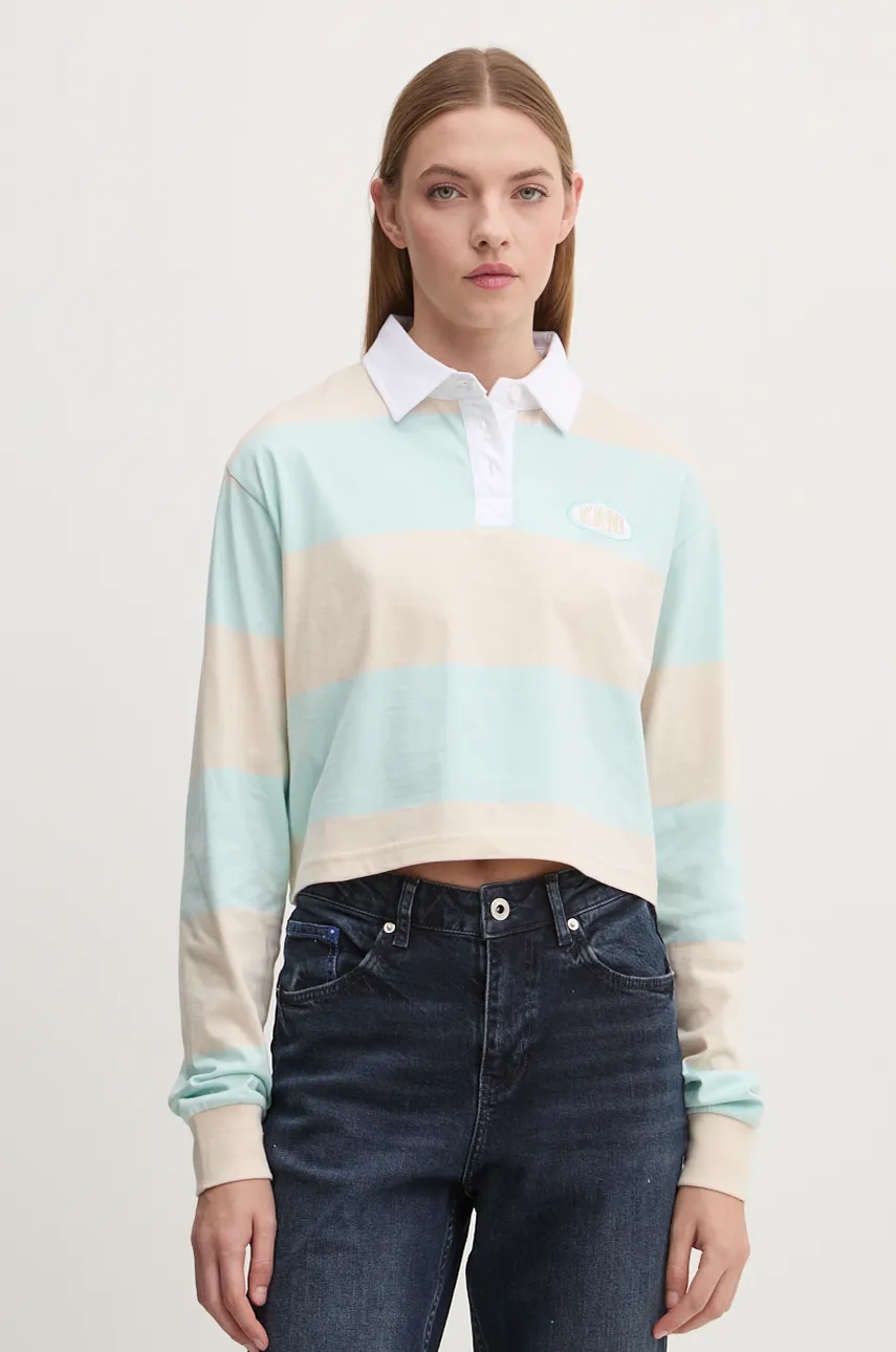 Karl Kani longsleeve din bumbac culoarea bej, 61240021
