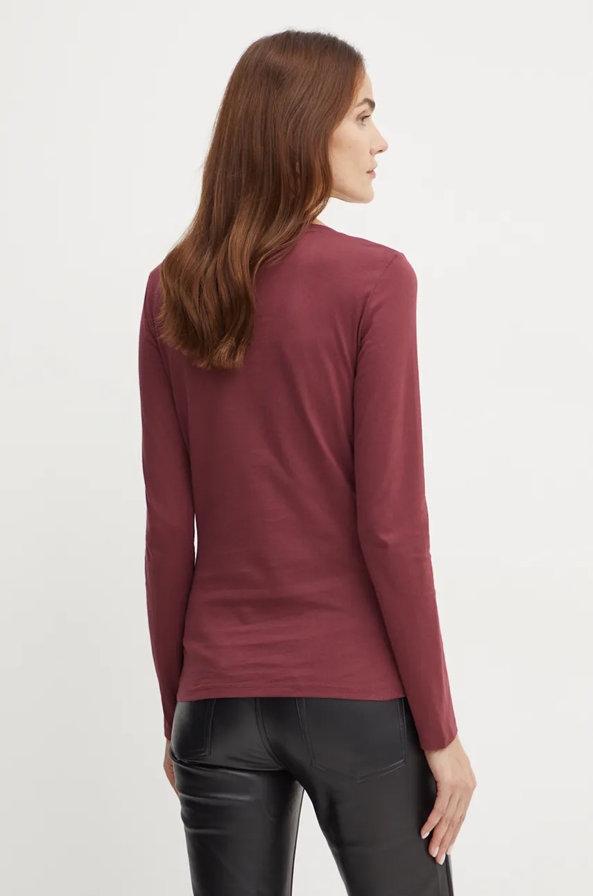 Хлопковый лонгслив Guess цвет бордовый W4BI21 I3Z14 Хлопковый лонгслив Guess цвет бордовый W4BI21 I3Z14