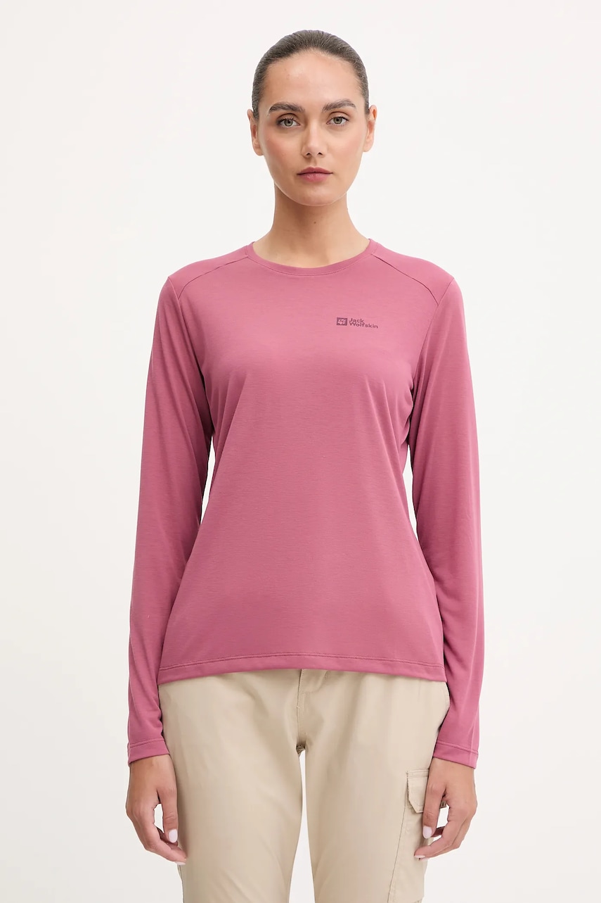Jack Wolfskin longsleeve sport Vonnan culoarea roșu, A60290