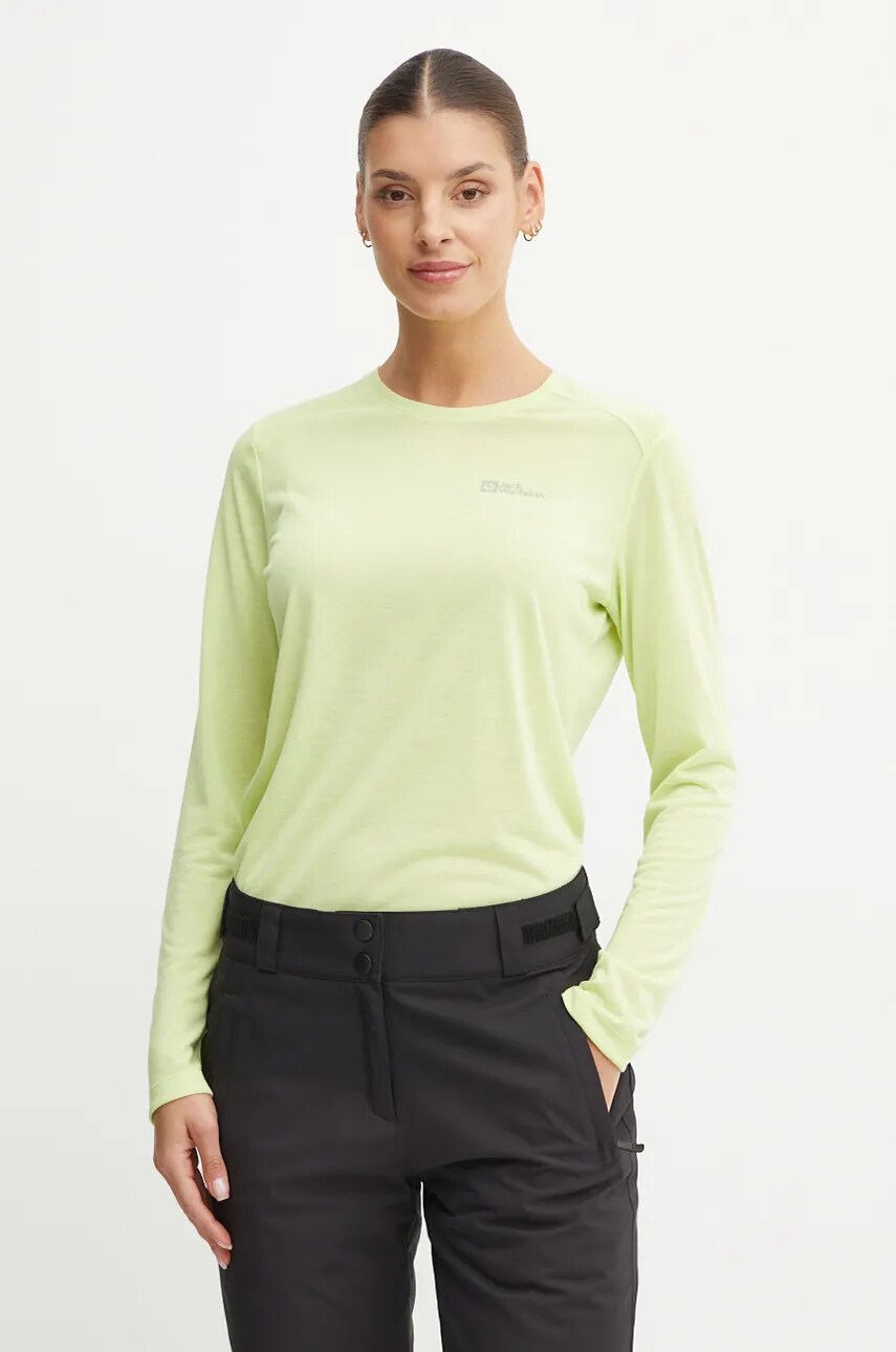 Jack Wolfskin longsleeve sport Vonnan culoarea verde, A60290