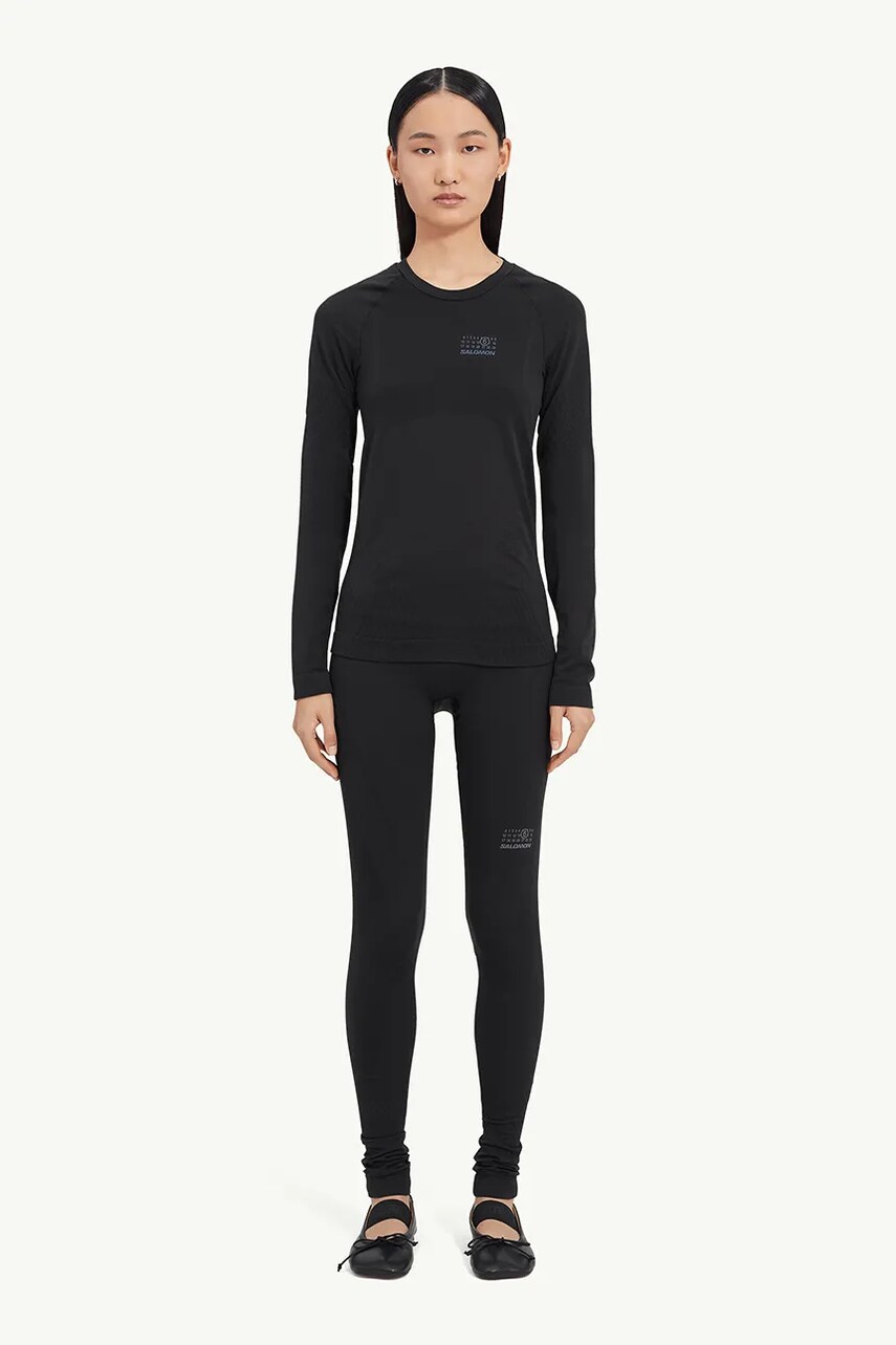 MM6 Maison Margiela longsleeve femei, culoarea negru, S52NH0024.M20037