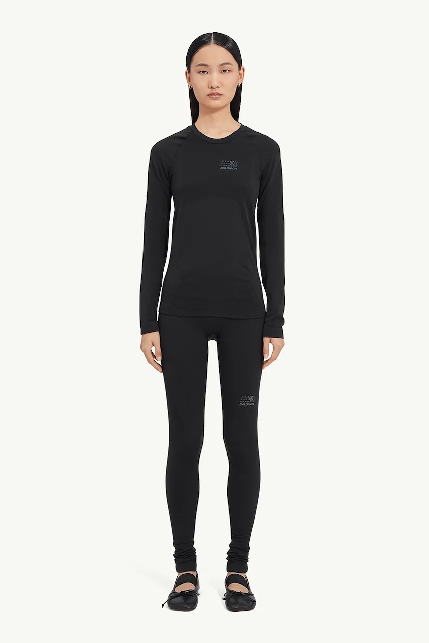 MM6 Maison Margiela longsleeve femei, culoarea negru, S52NH0024.M20037