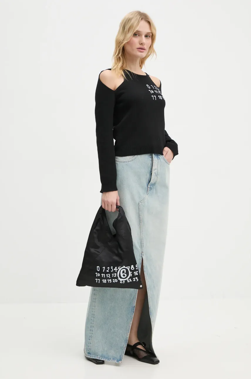 Шерстяной свитер MM6 Maison Margiela женский цвет чёрный лёгкий S62NH0034.M13071 Шерстяной свитер MM6 Maison Margiela женский цвет чёрный лёгкий S62NH0034.M13071