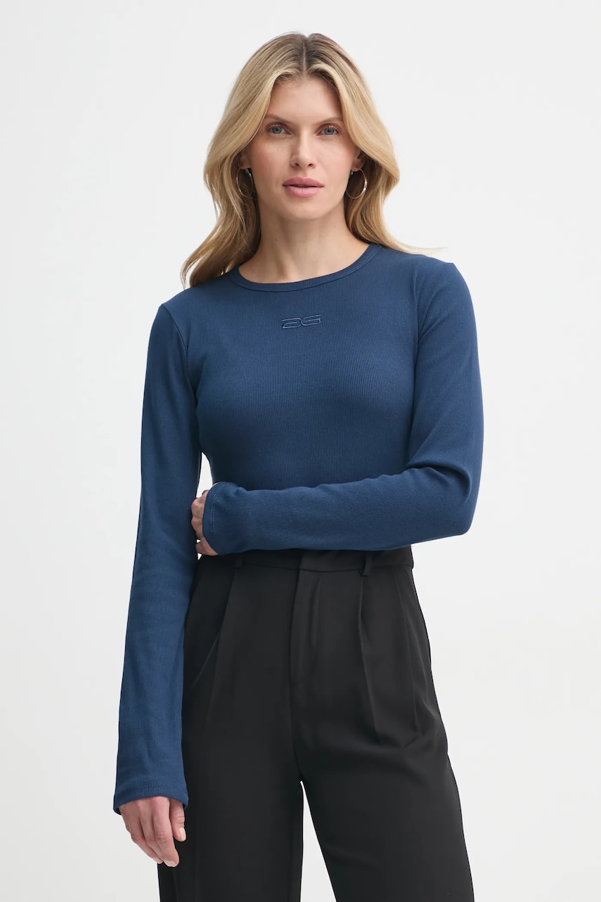 Gestuz longsleeve femei, culoarea albastru marin, 10909431