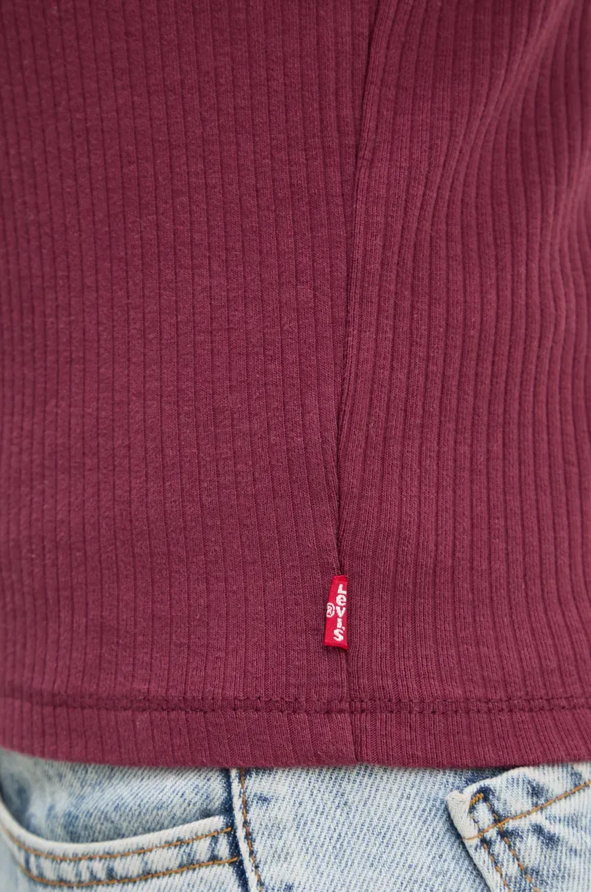 Majica Dugih Rukava Levi's Za žene, Boja: Bordo, A8783